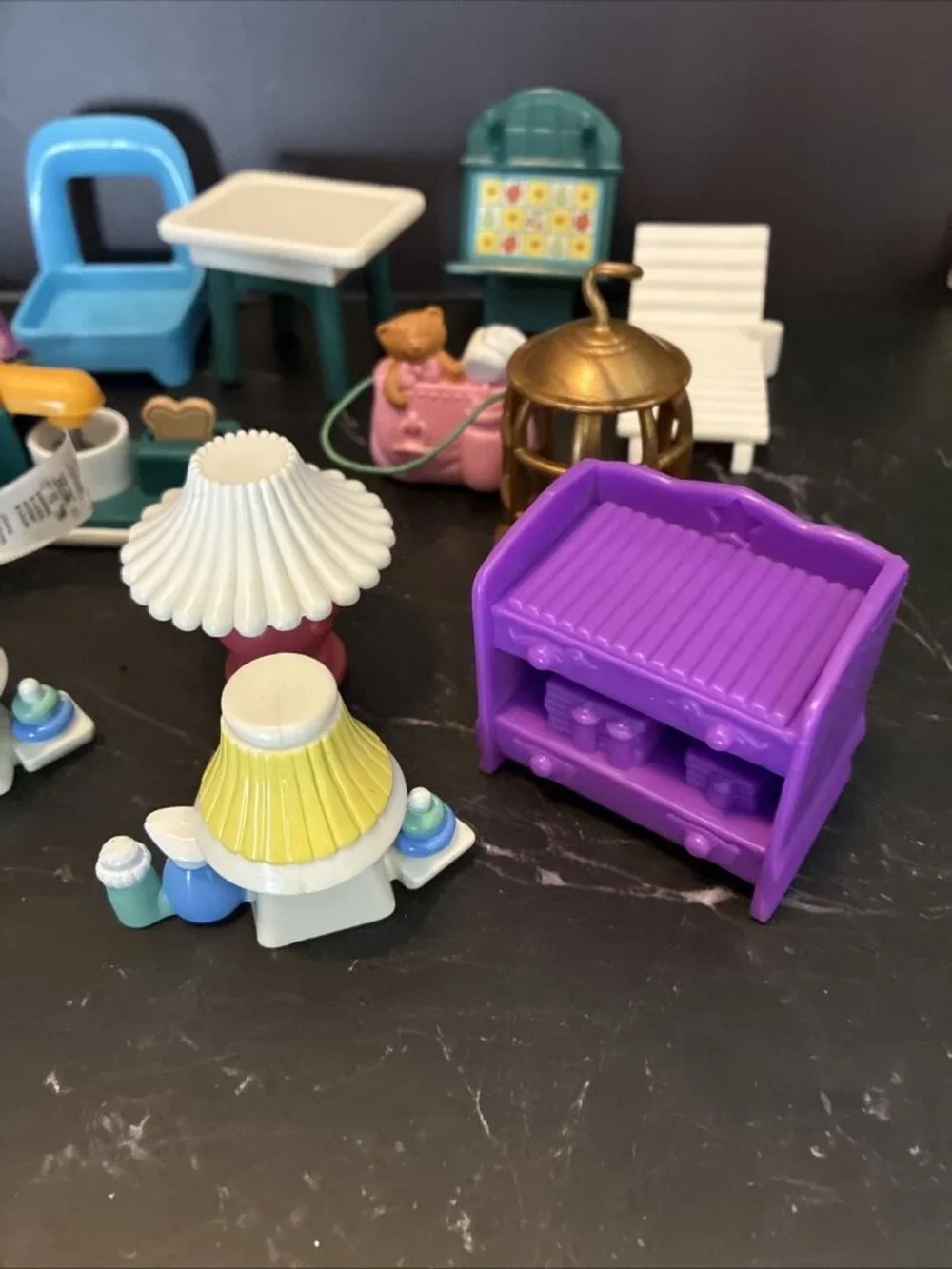 Dollhouse Furniture Accessories Lot Miniature Chairs Table Lamps Toys Nursery